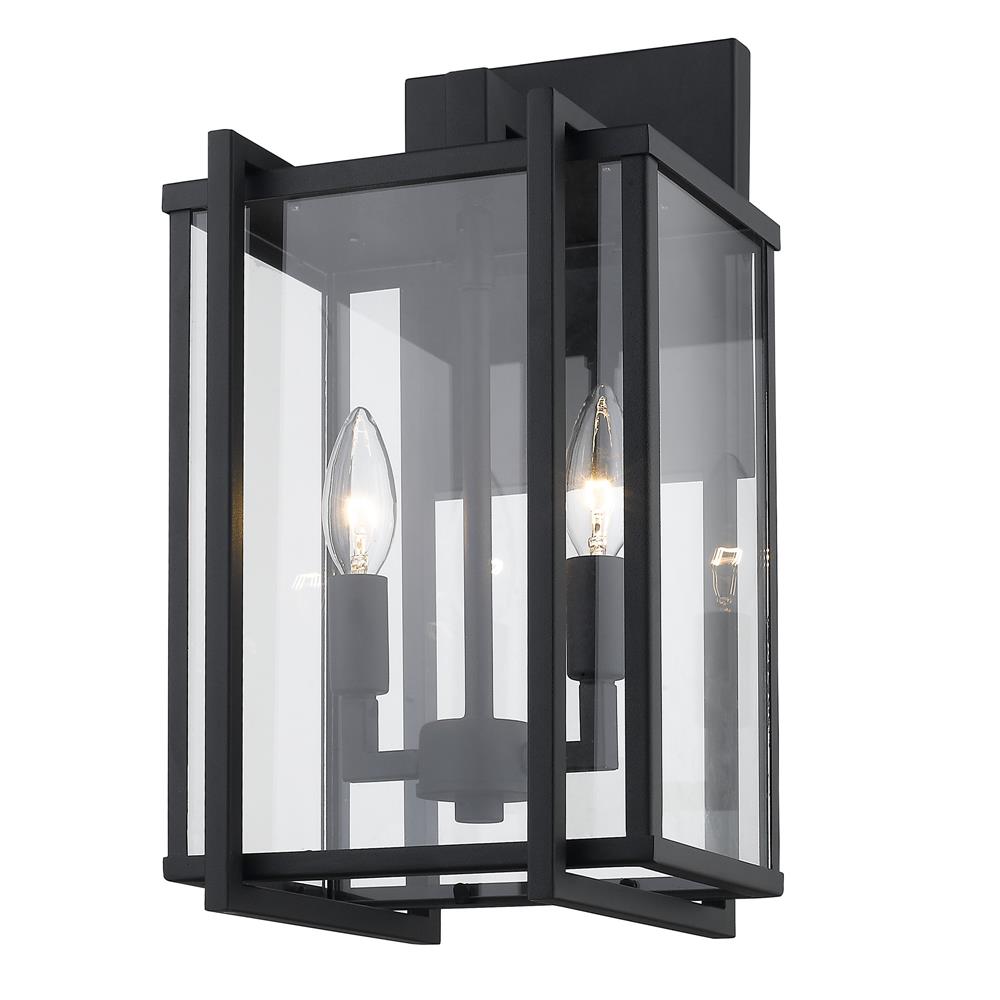 Golden Lighting 6071-OWM NB-CLR Tribeca Outdoor Wall Sconce in the Natural Black (UV)